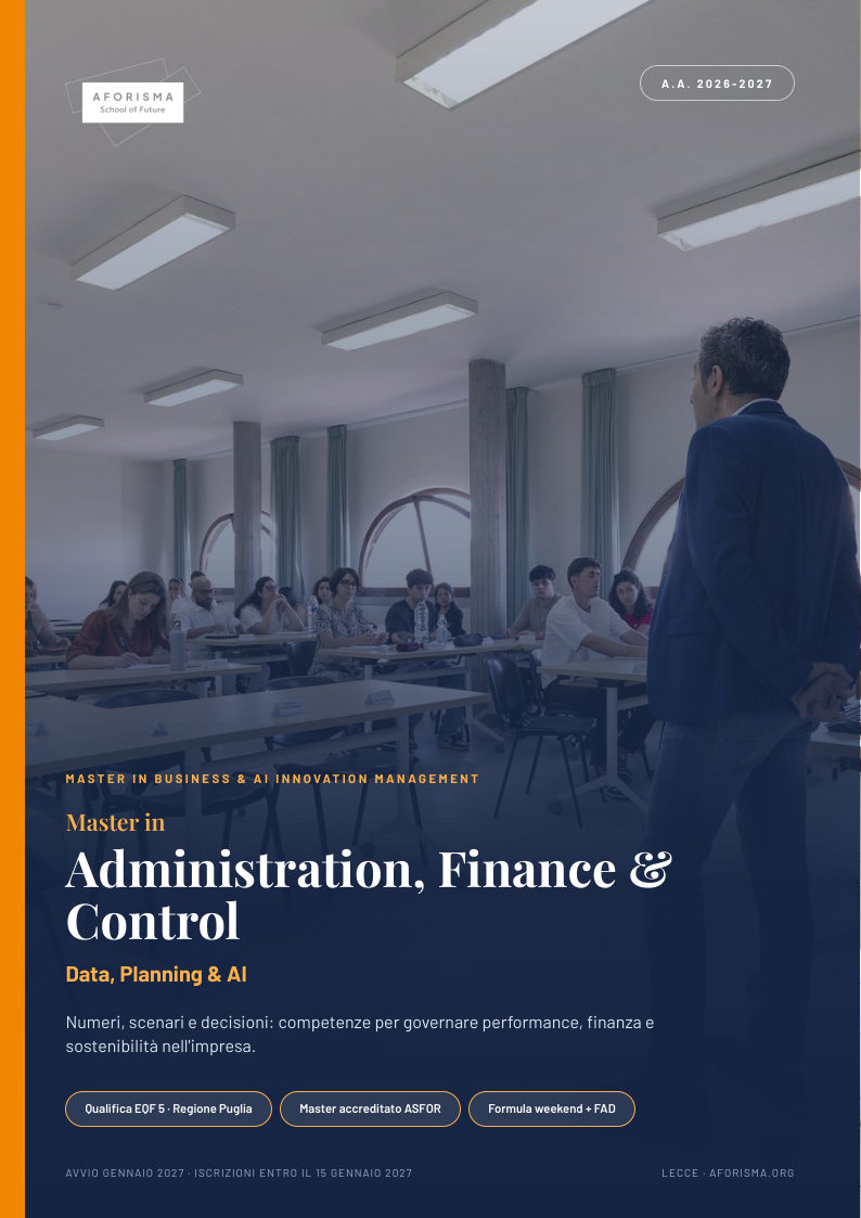 Copertina brochure Administration, Finance & Control